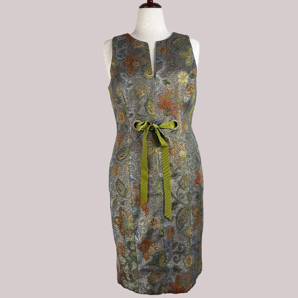 Vintage "Chetta B" Formal Metallic Floral Dress Size 12